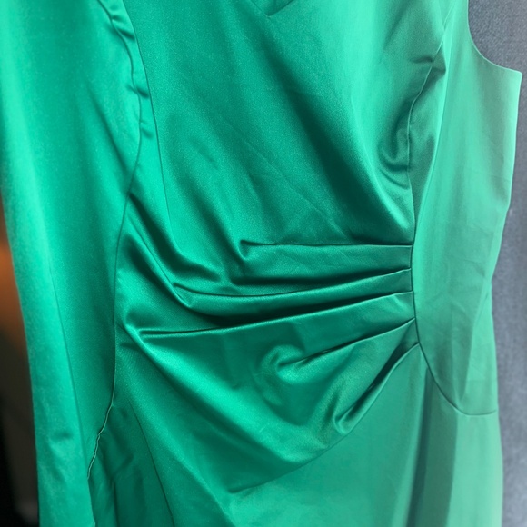 Lauren Ralph Lauren Emerald Green Dress Cocktail Ruched sz 18 - Picture 5 of 11